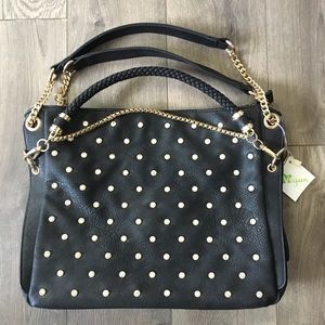 New Black studded large handbag